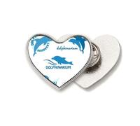 Blue Ocean Dolphin Biology Heart Metal Pin Brooch Clip Love
