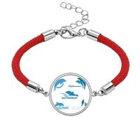 Blue Ocean Dolphin Biology Lucky Red String Bracelet Rope Bracelet Handmade