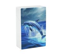 Blue Ocean Dolphin Cigarette Case 85mm King Size, Crushproof Plastic Cigarette Box Holder for Men Women Cigar Protective Cover Waterproof Cigarettes Holder 20 Capacity