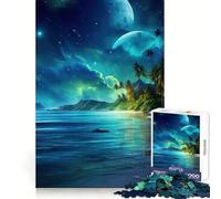 Blue Ocean Night Sky Jigsaw Puzzles for Adults1000 Pieces Improve Memory Cozy Relaxation Laser Cut Fine Xmas Gift (38X52CM)