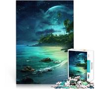 Blue ocean night skyAdult Jigsaw Puzzles 1000 Pieces Brain intelligence challenge addictive toys Artwork Gift 38x26cm