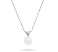 Blue Ocean Pearls Freshwater Pearl Pendant 7.0-7.5mm with 925 Sterling Silver Adjustable Chain 16"-18" Pendant Necklace Jewelry for Girls Sterling Silver Unknown