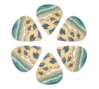 Blue Ocean Sea Turtle Animal Coastal Guitar Picks 6 Pack Thin Medium Heavy Thickness Guitars Pick For Acoustic Electric Guitar Ukulele Bass 0.96mm