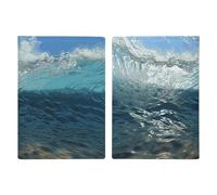 Blue Ocean Sea Wavy Seascape Passport Holder Leather Passport Wallet Cover Case Passport Protective Cover Cute Passport Book Holder Slim Credit Card Holder Travel Accessories for Women Men