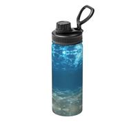 Blue Ocean Sea Wavy Seascape Printing 18oz Sports Insulated Kettle Drinking Cup Stainless Steel Portable Cup for Gym