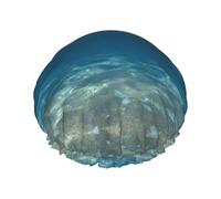 Blue Ocean Sea Wavy Seascape Shower Cap For Women, Reusable Shower Cap, Waterproof Bath Cap For Women Long Hair