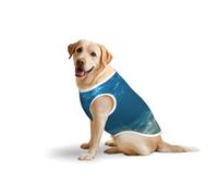 Blue Ocean Sea Wavy Seascapeprint Large Pets Vest Breathable Sleeveless Tank Top Cozy Lightweight Walks Travel T-Shirt