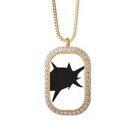 blue ocean Shark biology pattern Necklace Pendant Diamond Crystal Golden Jewelry