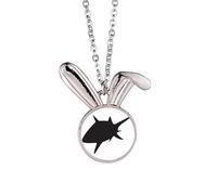 blue ocean Shark biology pattern Rabbit Necklace Pendant Bunny Animal Jewelry Gift