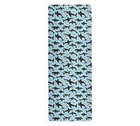 Blue Ocean Shark Fish Cute hot yoga mat for floor printed, non slip, hot yoga towel and bag tapete para ejercicio 71x26 inches