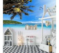 Blue Ocean Sky Small Island Coconut Tree 3D Wallpaper Luxury Home Dining Decor Paste Sofa Living Room The Wall for Bedroom Mural-150cm×105cm