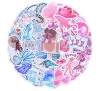 Blue Ocean Stickers, 100Pcs Waterproof Vinyl Coastal Decals with Nordic Beach Scenery Design Ocean Colour Scene Vinyl for Laptops Water Bottles Journals and Summer Beach Surfing Hawaii Themes