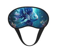 Blue Ocean Underwater Fish Print Adults Soft Washable Eye Mask for Light Blocking Nap Face Sleeping Travel Cover