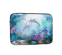 Blue Ocean Underwater Fish Printed Laptop Bag, 17 inch Laptop Sleeve, Suitable for Travel and Business Trips
