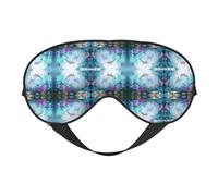Blue Ocean Underwater Fish Printing Soft Eye Mask Reversible Cover for Travel Adjustable Strap Blackout Sleep