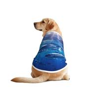 Blue Ocean Underwater Fish1 Print Dog Shirts for Pet, Soft Breathable Vest Lightweight Stretchy Pet T-Shirt for Medium Dog