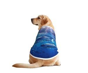 Blue Ocean Underwater Fish1 Print Dog Shirts for Pet, Soft Breathable Vest Lightweight Stretchy Pet T-Shirt for Medium Dog
