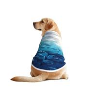 Blue Ocean Underwater Fish2 Print Dog Shirts for Pet, Soft Breathable Vest Lightweight Stretchy Pet T-Shirt for Medium Dog