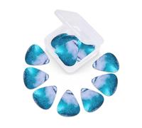 Blue Ocean Wave print Guitar Picks 12 Pack, Mixed (0.46-0.96mm) with Storage Case for Guitar,ukulele