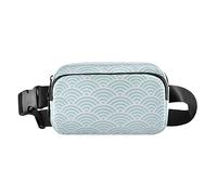 Blue Ocean Wave Stylish Waist Pack Crossbody Bag for Women Men Water Resistant Bum Belt Bag with Adjustable Strap for Travel Running Hiking, Blue Ocean Wave, One Size