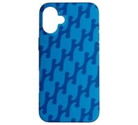Blue Oceans Lines Waves Interconnected Abstract Case for iPhone 16 Plus