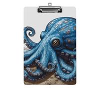 Blue Octopus Acrylic Clipboard with Low Profile Clip Clipboards with Hanging Hook A4 Letter Size Clip Board Holds 100 Sheets for Workshops and Office Use