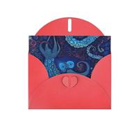 Blue Octopus Greeting Cards Blank Note Cards with Envelopes Happy Birthday Card Thank You Card Wedding Party Invitation Cards for All Occasions 4x6 Inch