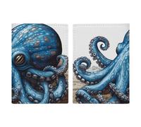 Blue Octopus Passport Holder, ID Card Protector Case Passport Holder with Slot Passports Travel Wallet Document Cover for Women And Men