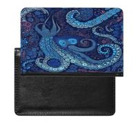 Blue Octopus Passport Holder Passport Wallet Document Organizer Protector PU Leather Card Slot Travel Accessories