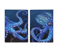 Blue Octopus Printed Passport Cover Case Passport Holder For Travel Passport Cards Protector Travel Covers Wallet Case RFID Blocking Leather Card Case for Women Men, Blue Octopus, 20.3x13.8cm, Modern