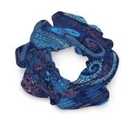 Blue Octopus Satin Scrunchies Fluffy Hair Ties Soft Jumbo Scrunchy Large Thick Elastic Hair Bands Cute Satin Hair Scrunchies Ideal Gift for Women Hair Accessories Decor