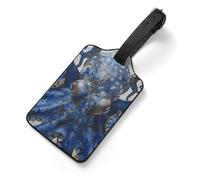 Blue Octopus Tag Luggage with Name Card Identifiers Leather Identifiers Travel Tags Backpack Tag for Long Flight Must Travels Gift Airport Essentials 2.8 X 4.7 in