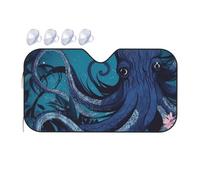 Blue Octopus Tentacles Illustration Car Windshield Sun Shade Foldable Car Sun Shade Front Windshield Sunshade Windshield Cover Reflective Sun Visor Keep Your Vehicle Cool for Most Sedans SUV Truck