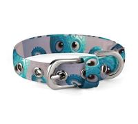 Blue Octopus Tentacles Illustration Dog Collar, Soft Comfortable Pet Collar for Small & Medium Dogs, Adjustable Durable Cat Collars for Puppies