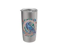 Blue Odin's Raven Northman Valhalla Norse Mythology Stainless Steel Insulated Tumbler
