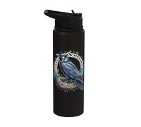 Blue Odin's Raven Northman Valhalla Norse Mythology Stainless Steel Insulated Water Bottle