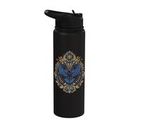 Blue Odin's Raven Northman Valhalla Norse Mythology Stainless Steel Insulated Water Bottle