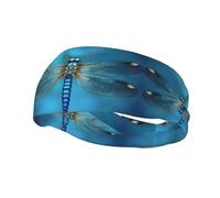 Blue Odonata Pattern Print Lightweight, Soft & Stylish Sweatbands for Men and Women Breathable Fitness Headbands