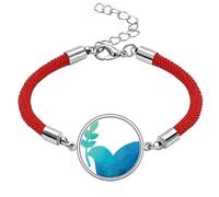 Blue Olive Branch Anti-war Pattern Lucky Red String Bracelet Rope Bracelet Handmade