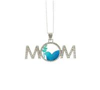 Blue Olive Branch Anti-war Pattern Mothers Day Gift for Mom Nana Grandma Necklace Birthday Jewelry