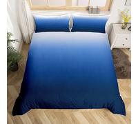 Blue Ombre Duvet Cover Single Blue Bedding Quilt Cover 2 Pcs, 3D Abstract Print Reversible Bedding Set Ultra Soft Brushed Microfiber Bed Set Bedroom Decor, 1 Pillowcase 6342e