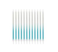 Blue Ombre Tall Skinny Candles, Pack of 12