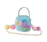(Blue, One size) Novlety Bucket Bag Cute Plush Crossbody Bag Shoulder Bag Drawstring Shoulder Handbags Purse for Girl Autumn and Winter Blue