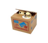 (Blue, One size) Personalized Cute Cat Piggy Bank Save Money Box Automated Creative Cat Steal Money Box Bank As Gift for Kids Decorate Household