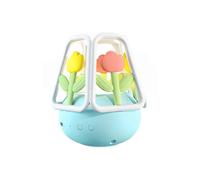 (Blue, One size) Tulip Small Night Light Rechargeable Atmosphere Night Light Silicone Five Llight Color Creative Gifts for Kids
