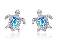 Blue Opal Sea Turtle Earring Sterling Silver Earrings Jewelry for Women Gifts