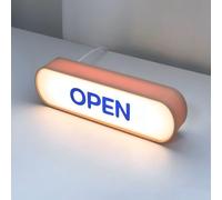 Blue Open RGB LED Neon Lightbox Dimmable Wall Mountable Pulsing Studio Warning Sign Illuminated Lights Sign for Cinema Libraries Cafes Home Company Desk Wall Decor USB Powered