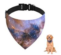 Blue Orange Cosmic Dog Bandana With Adjustable Strap D Ring Dog Neckerchief Pet Bibs Triangle Bandanas for Dogs Clothing& Accessories for Dogs Puppy Cats Decor Machine Washable