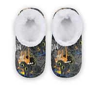 Blue Orange Monster Truck Car Boys Girls House Slippers Kids toddler Home Shoes Winter Indoor shoes XS