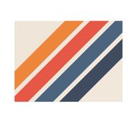 Blue Orange Retro Stripes Chopping Board